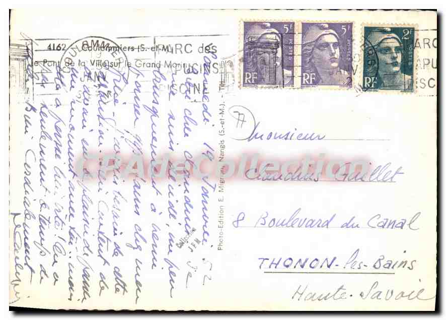 Pont de la Ville sur le Grand Morin — Capucines — E. Mignon — Verso
