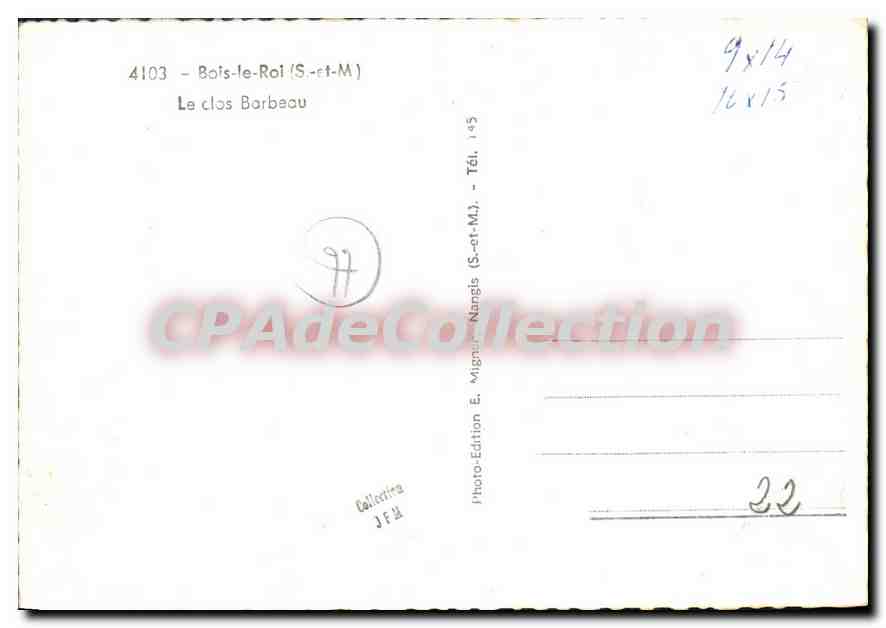 CPSM Bois le Roi (S et M) Le Clos Borbeau — Back