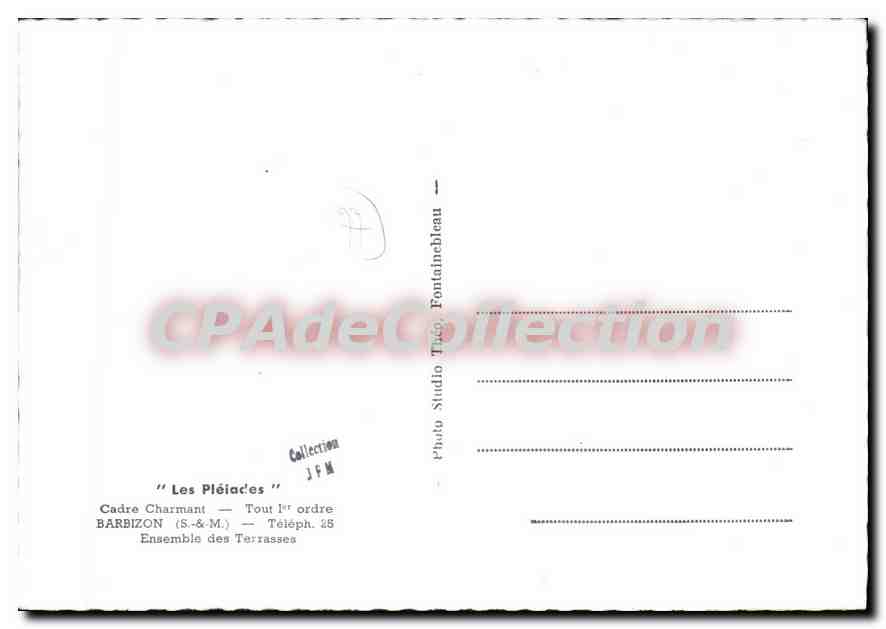 CPSM Les Pleiades Cadre Charmant Tout L'Ordroe Barbizon (S et M) Ensemble des Terrasses — Rückseite