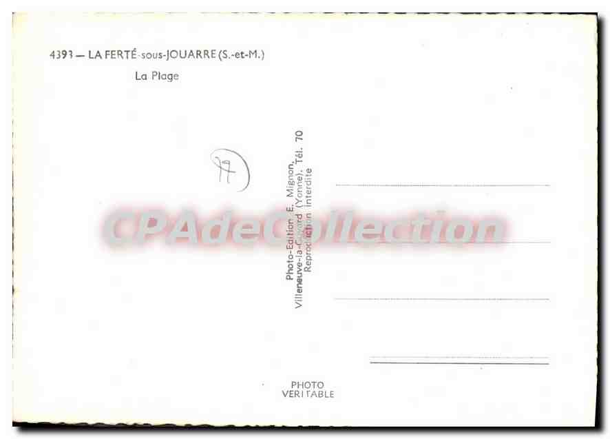 La Ferté-sous-Jouarre — La Plage — E. Mignon, n°4393 — Reverso