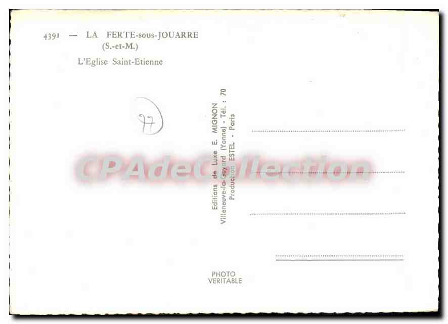 La Ferté-sous-Jouarre — L'Église Saint-Étienne — Éditions de Luxe E. Mignon — Achterkant