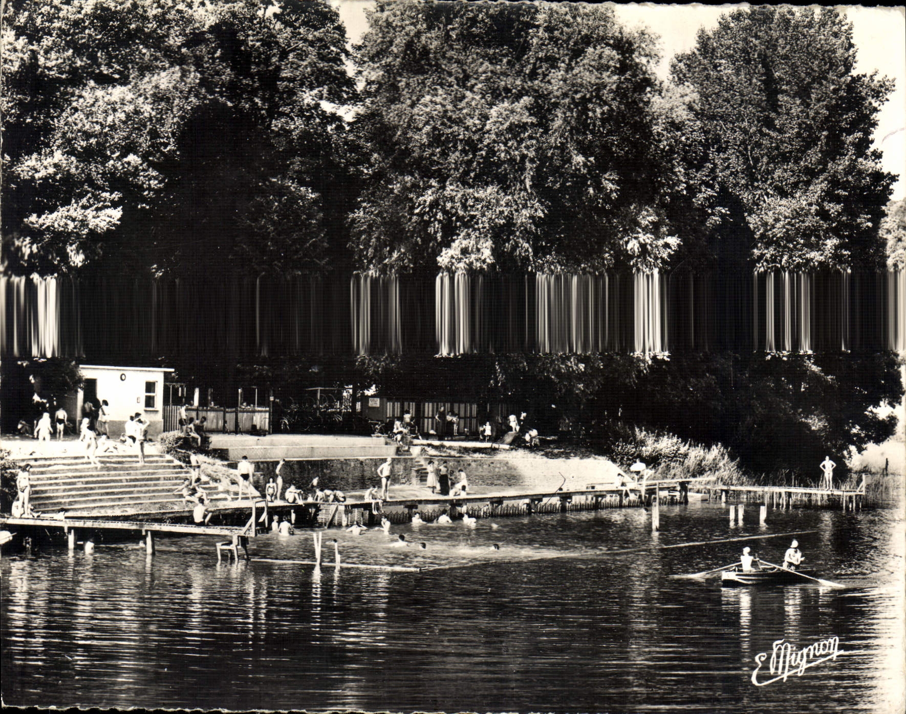 La Playa al Borde de la Marne — La Ferté-sous-Jouarre (Yonne) — Ed. de Luxe E. MIGNON, Villeneuve-la-Guyard