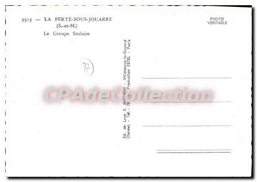 La Ferté-Sous-Jouarre — La Escuela — Edición E. Mignon — Reverso