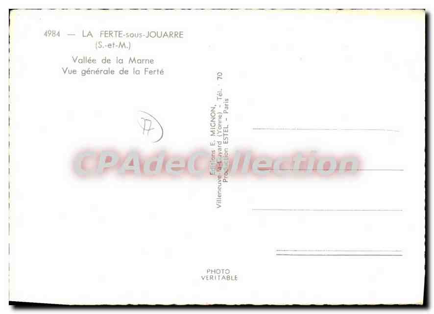 La Ferté-sous-Jouarre — Vallée de la Marne — Éditions E. Mignon — Achterkant