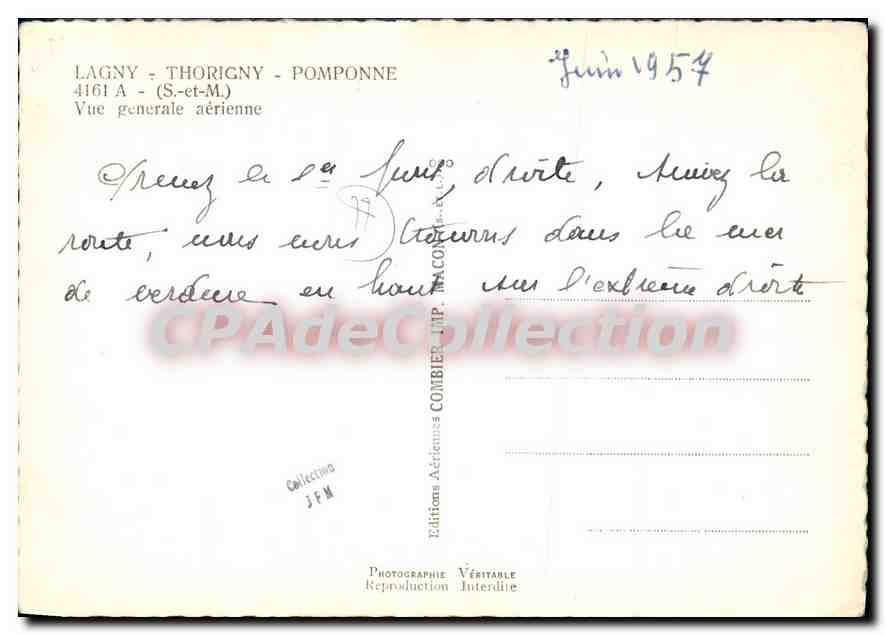Lagny-sur-Marne — Allgemeine Luftansicht — Éditions Aériennes Combier — Rückseite