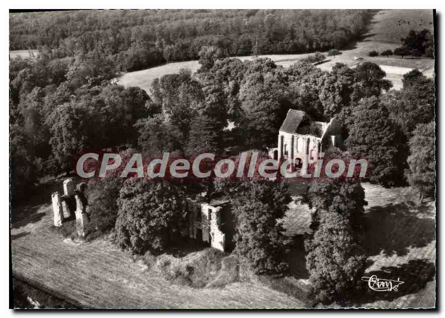 CPSM Montceaux les Meaux (S et M) Vue aeriennr des Ruines du Chateau Henri IV