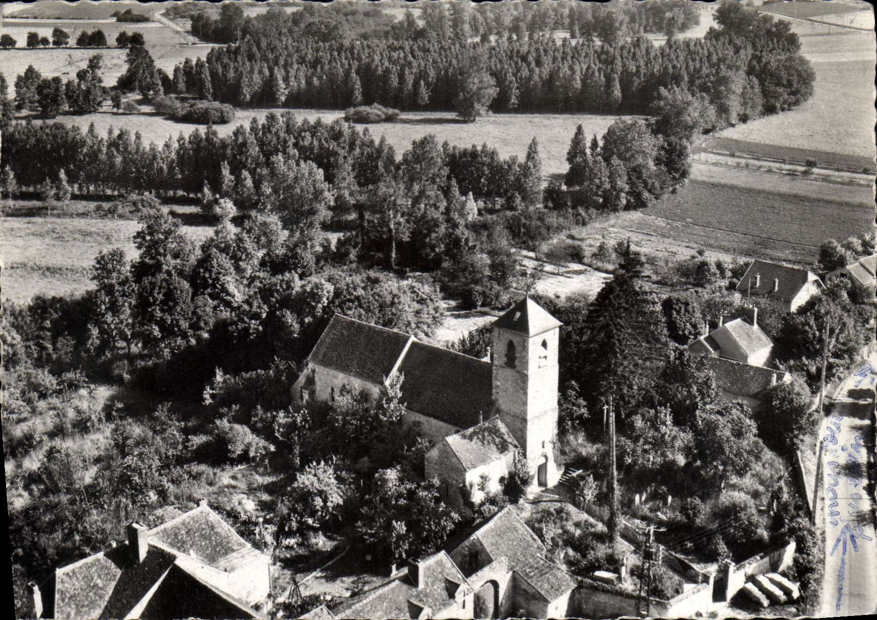 Monville — aerial view — unknown publisher, series number not visible