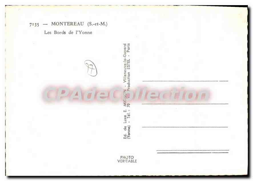 Los bordes del Yonne — Montereau (S.-et-M.) — E. Mignon — Reverso