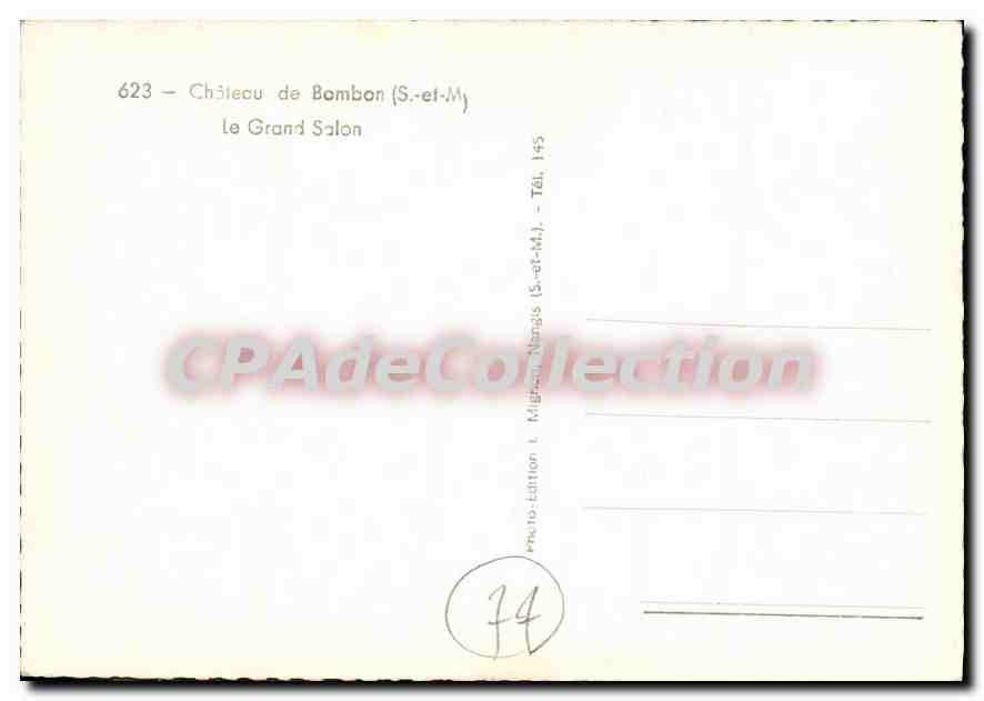 CPSM Chateau de Bombon (S et M) Le Grand Salon — Verso
