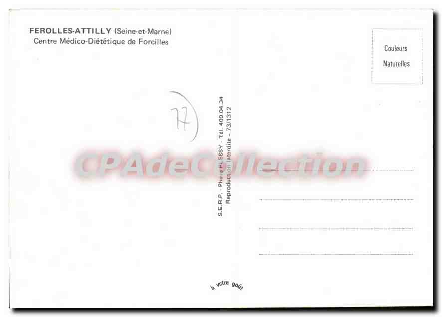 CPSM Ferolles atilly (Seine et Marne) Centre Medico Dietetique de Forcilles — Verso
