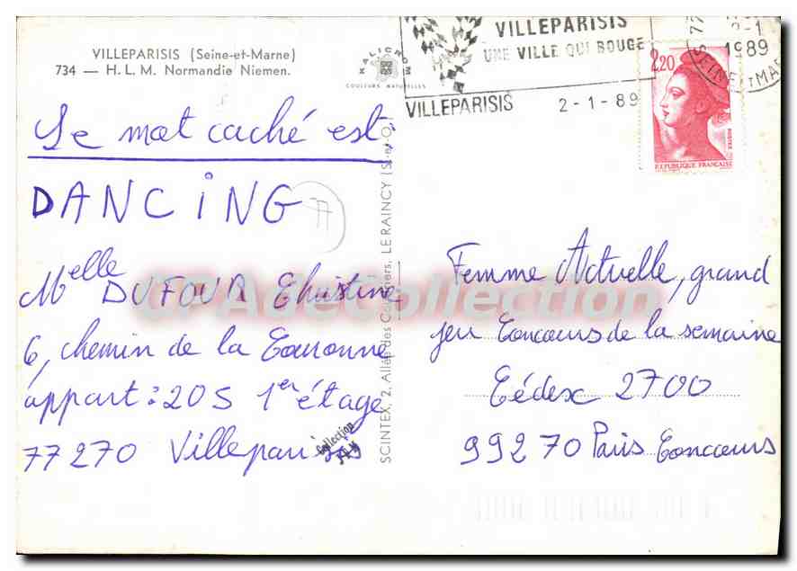 CPSM Villeparisis (S et M) HLM Normandie Niemen — Back