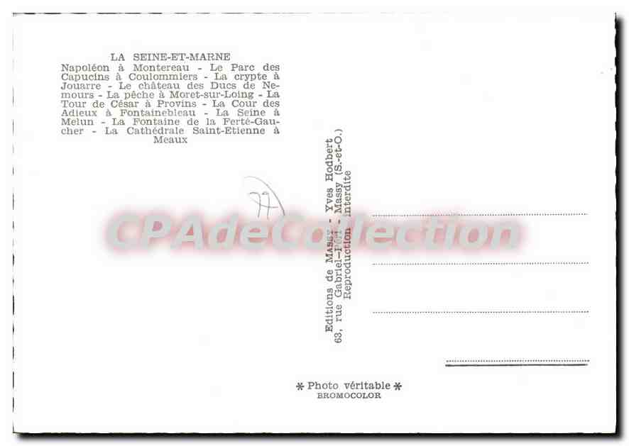 CPSM Seine et Marne Napoleon a Montereau — Verso