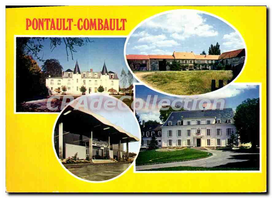 CPSM Pontault Combault (S et M) Chateau de Candalle la Ferme Dinneveth La Mairie La nouvelle gare