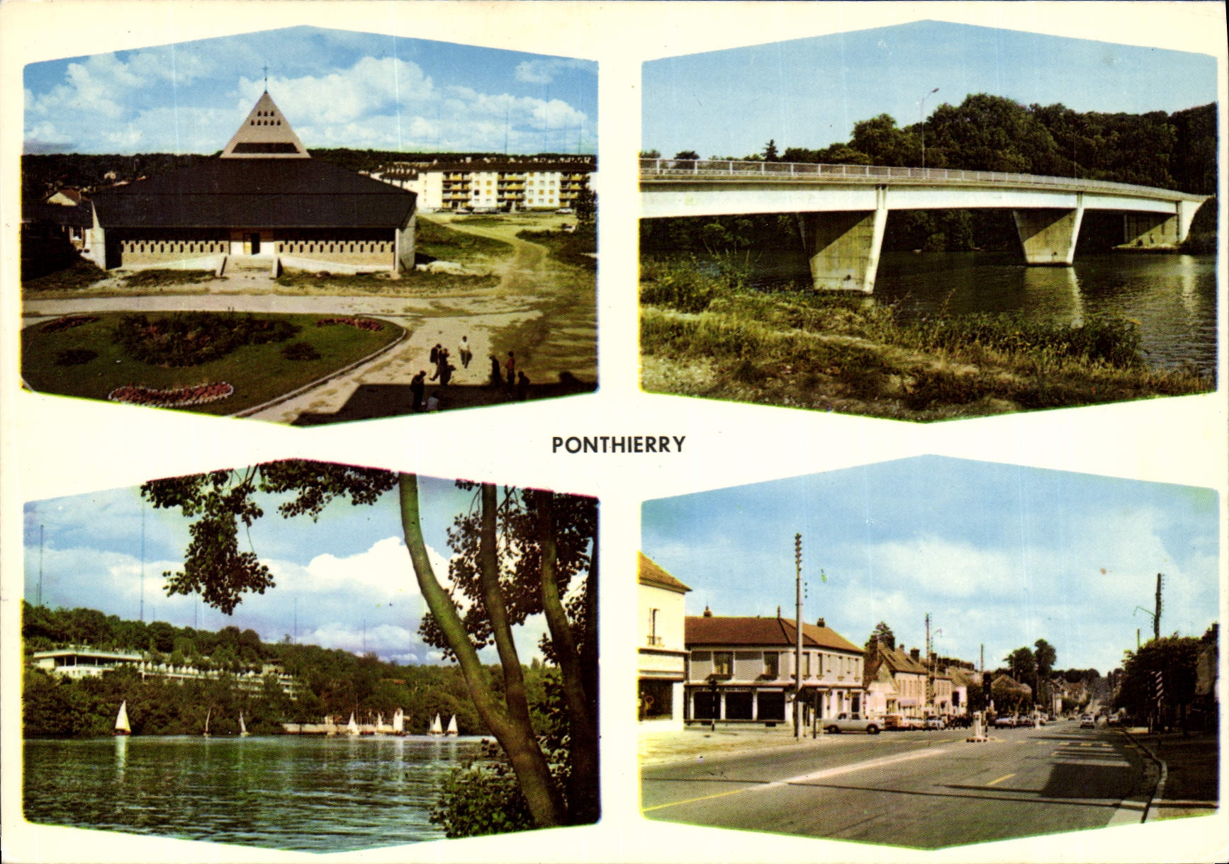 Ponthierry — vue de la chapelle, du pont, du lac et de la rue — éditeur 'Images de France'