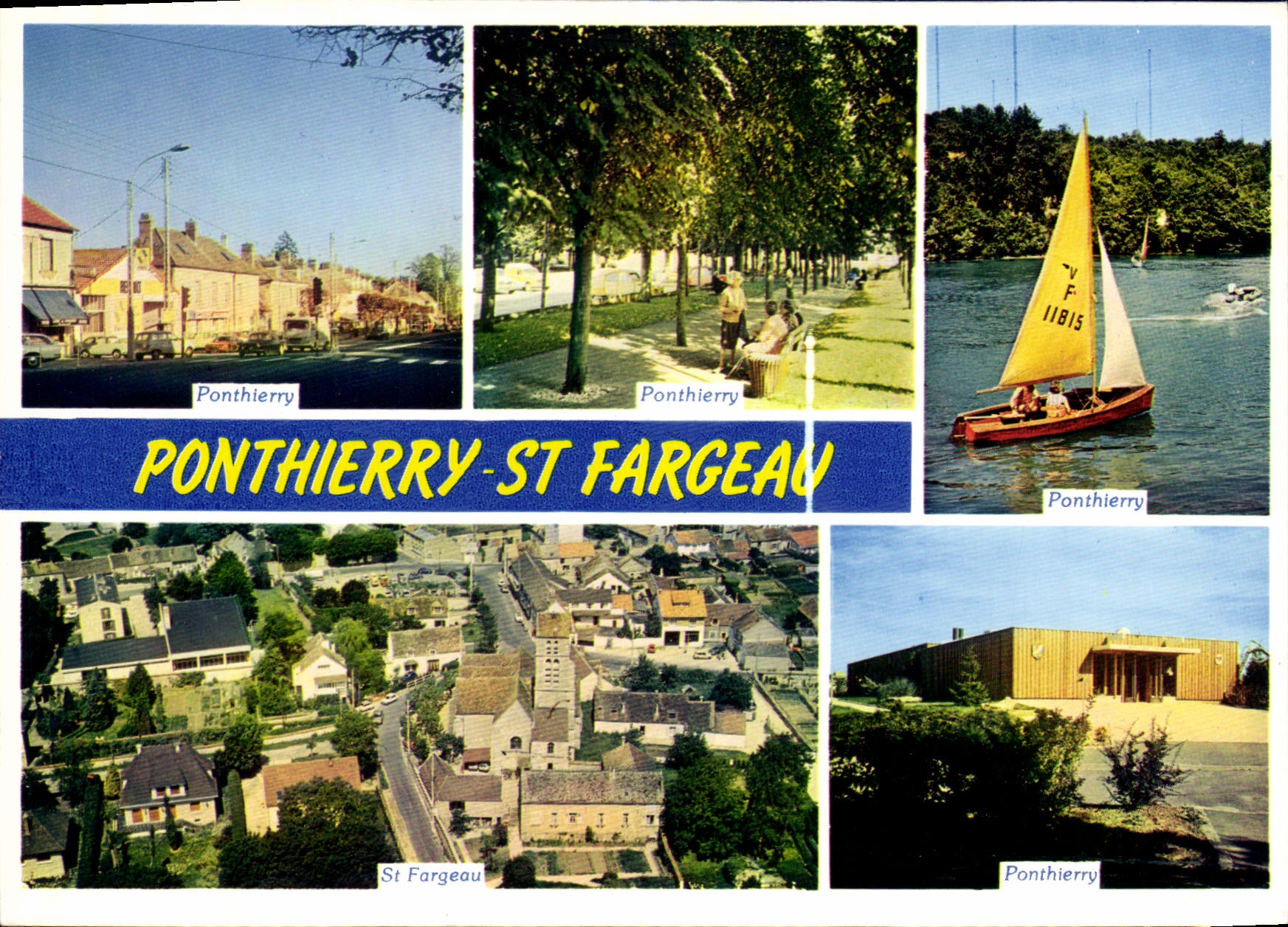 Ponthierry-St Fargeau — vue aérienne, rue, parc, voile, bâtiment — éditeur non visible
