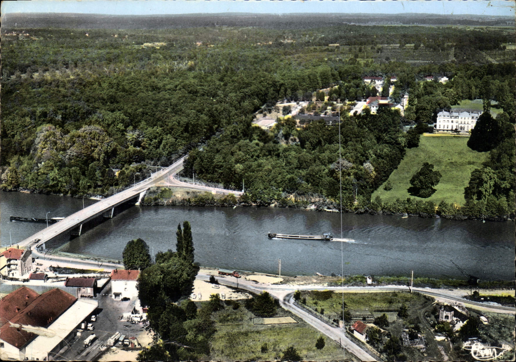 CPSM Ponthierry Ste Assise (S et M) Vallee de la Seine Vue Aerienne