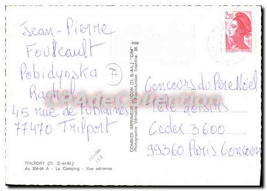 CPSM Trilport (S et M) Le Camping Vue aerienne — Rückseite