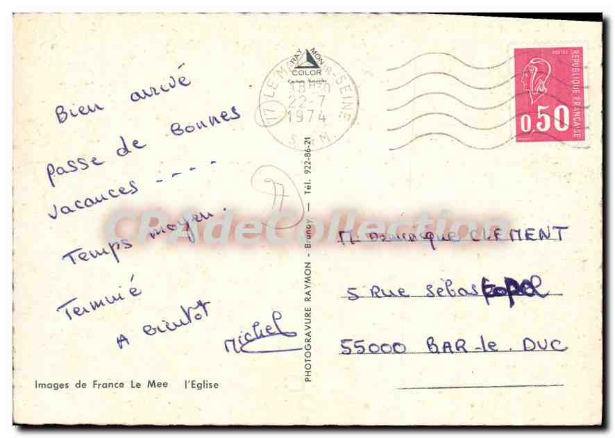 CPSM Images de France Le Mee l'Eglise — Rückseite