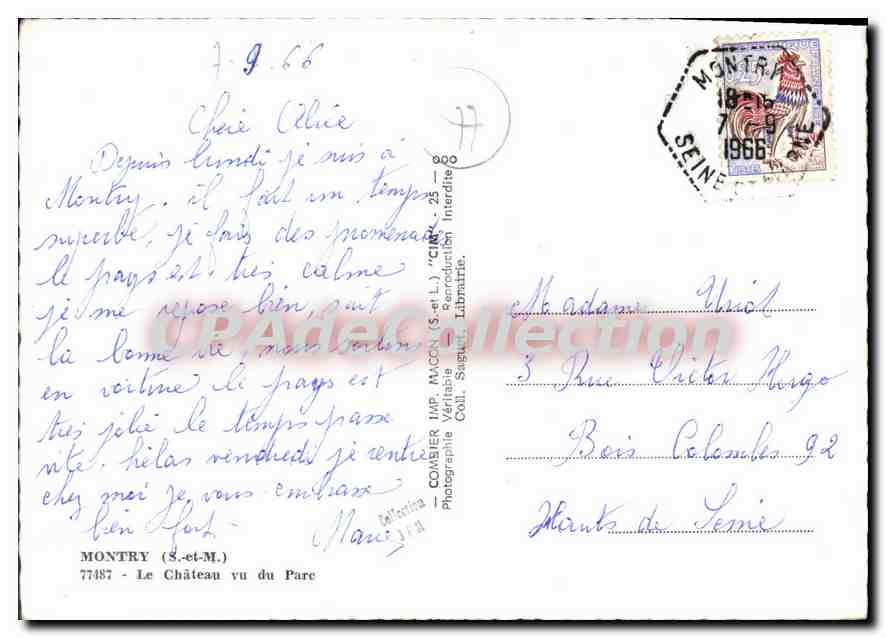 Le Château vu du Parc — Montray (S.-et-M.) — Comber IMP. MACON (S.-et-M.) — Reverso
