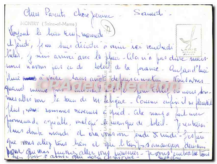 CPSM Montry (Seine et Marne) — Verso