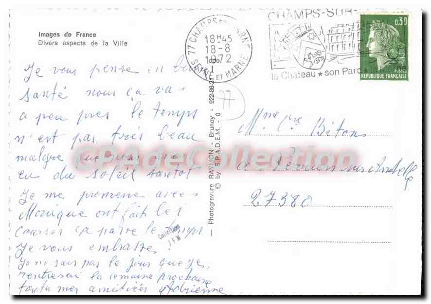 Champs-sur-Marne — Divers aspects de la Ville — Images de France — Verso