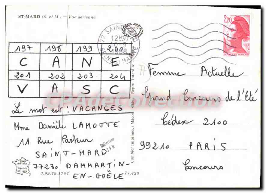 Saint-Martin-en-Goele — Vue aérienne — Combier Imprimeur Maçon — Verso