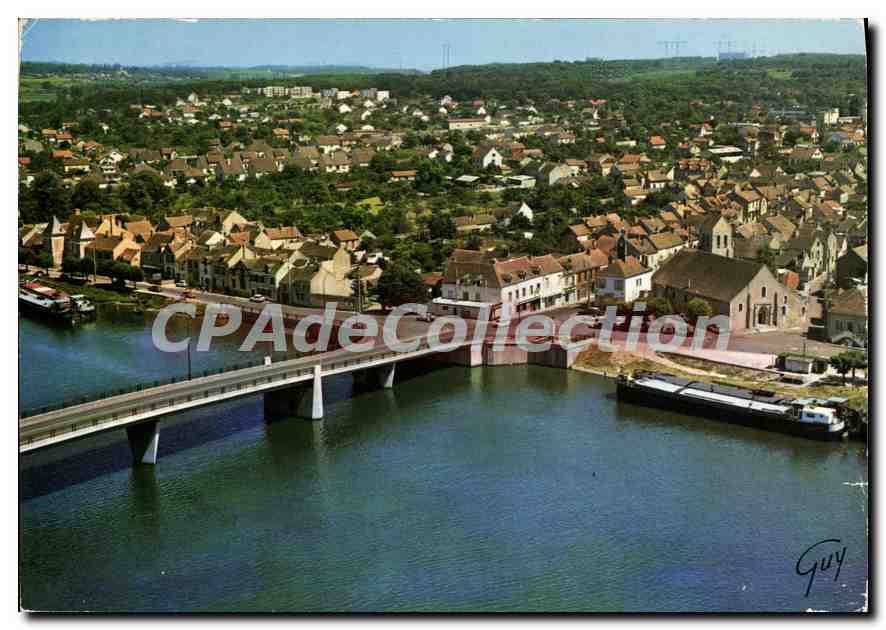 CPSM Saint Mammes (Seine et Marne) Le nouveau pont sur la Seilne le centre de la ville les Quais et 