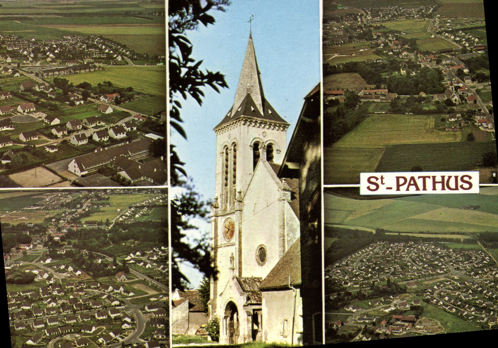 CPSM Saint Pathus Vues aeriennes au centre l'eglise