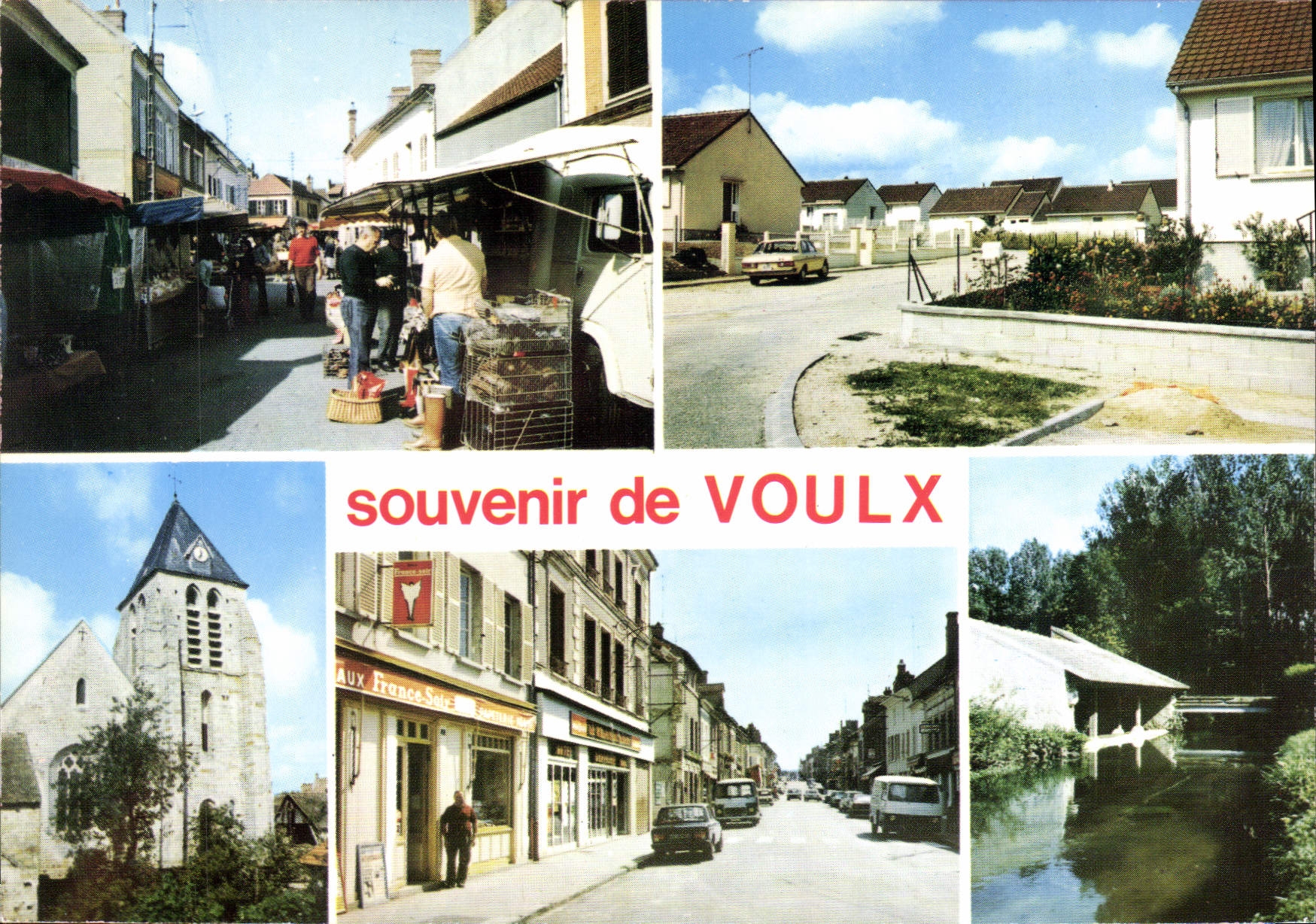 CPSM Voulx Le Marche le Paradis L'eglise La grande Rue Les Foulons