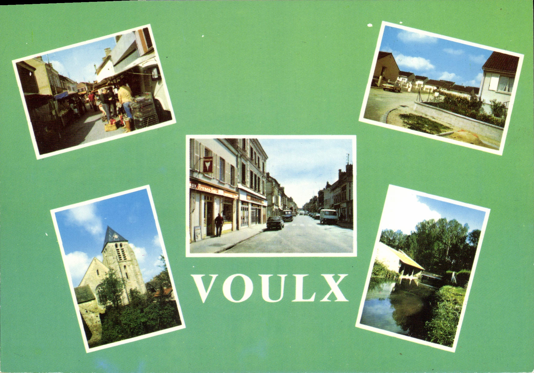 CPSM Voulx Le Paradis Le Marche La grande Rue L'eglise Les Foulons
