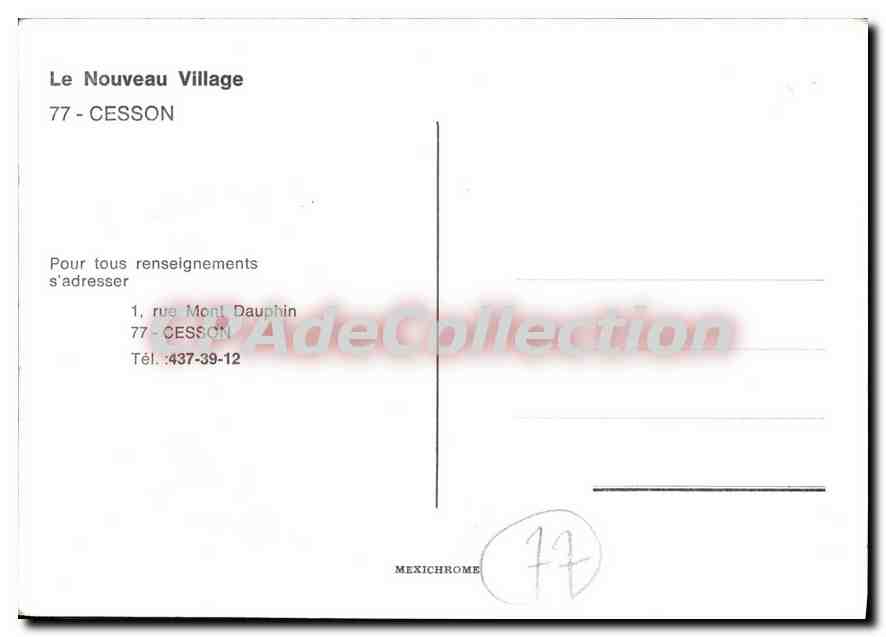 CPSM Le Nouveau Village Cesson — Back