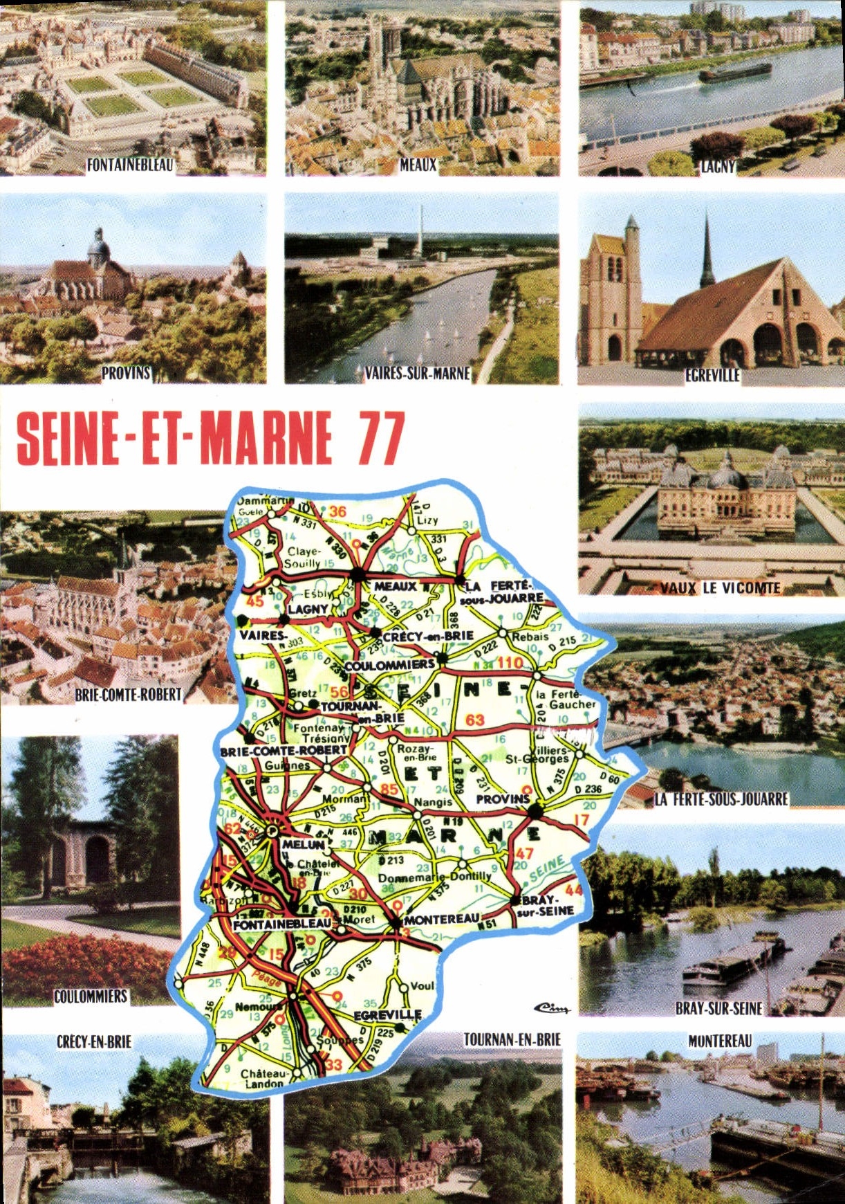 CPSM Seine et Marne Fontainebleau Meaux Lagny Ecreville Bray sur marne Montereau Tournan en brie Cré