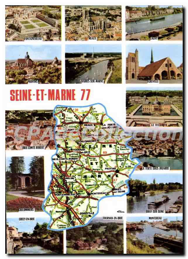 CPSM Seine et Marne Fontainebleau Meaux Lagny Ecreville Bray sur marne Montereau Tournan en brie Cré
