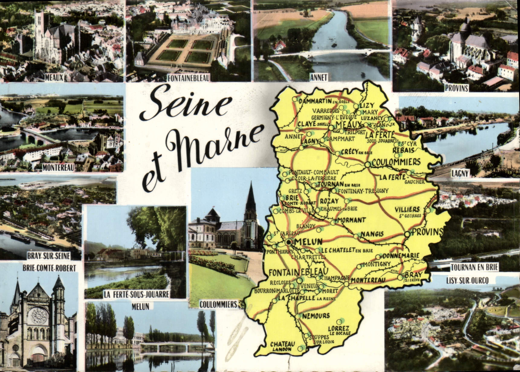 CPSM Seine et Marne Annet Lisy sur ourcq Lagny Meaux Montereau Melun