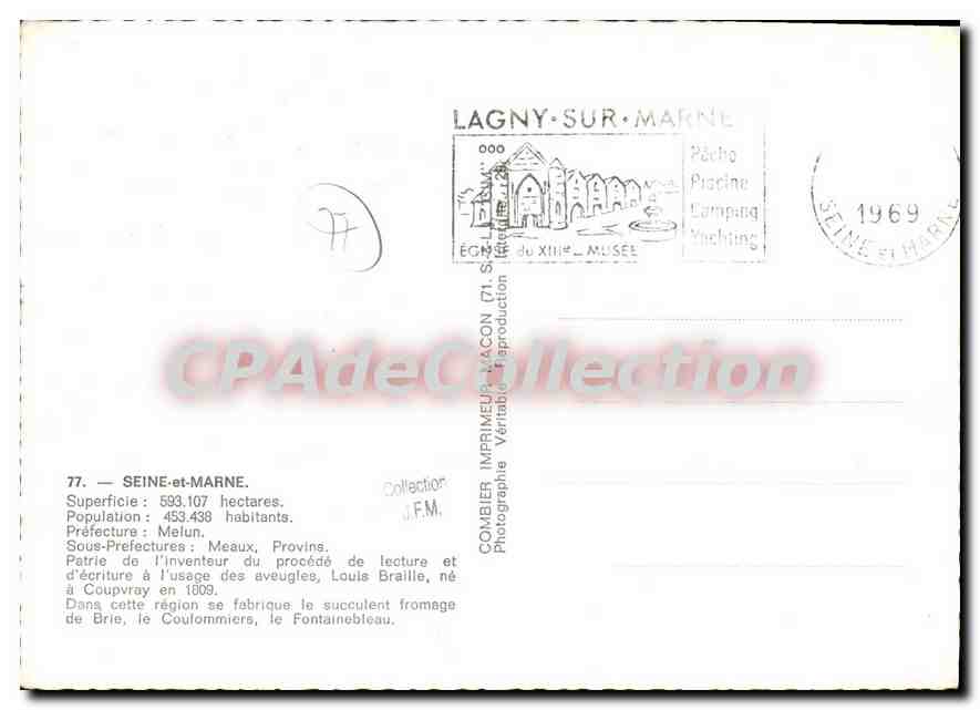 CPSM Seine et Marne Annet Lisy sur ourcq Lagny Meaux Montereau Melun — Verso