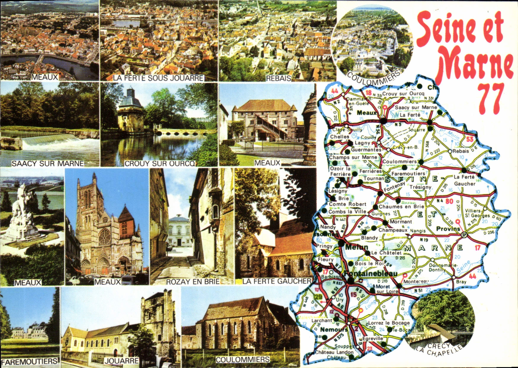 CPSM Seine et Marne Rebais Saacy Crouy sur ourcq Meaux rozay en brie Faremoutiers
