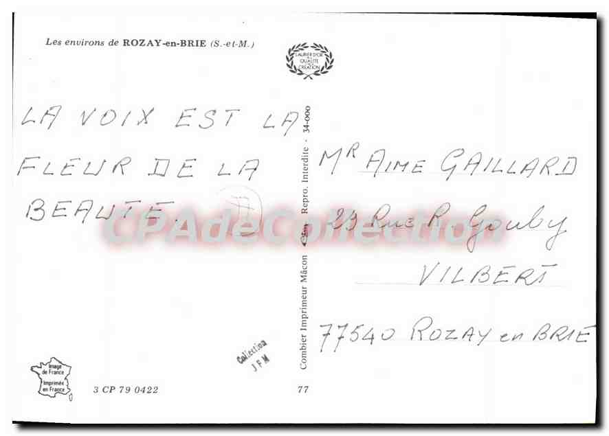 CPSM Les environs de Rozay en Brie (S et M) — Back