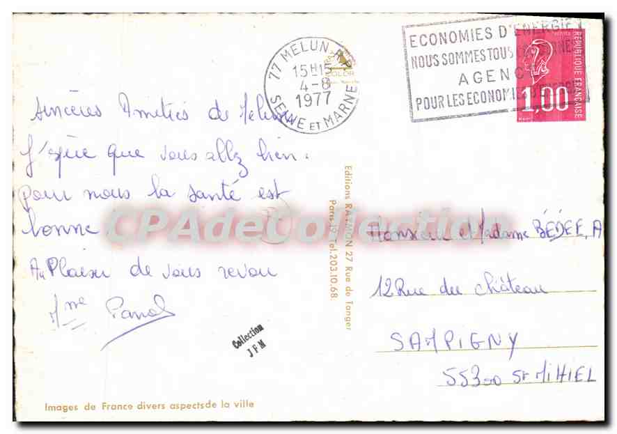 Melun — quartier résidentiel et église moderne — Éditions Ration 27 — Rückseite