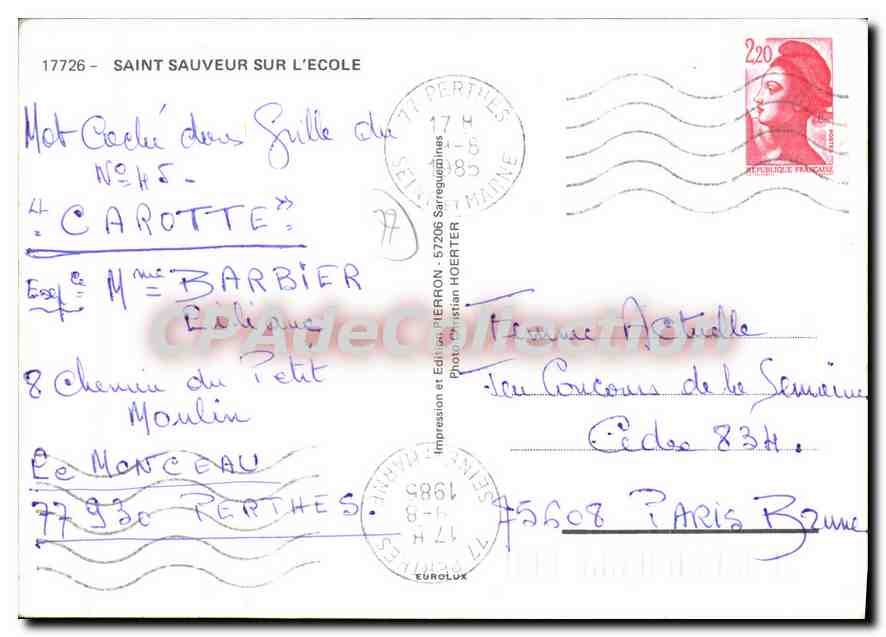 Saint Sauveur sur l'École — vue de la route et du village — Édition Pierron, n° 17726 — Reverso