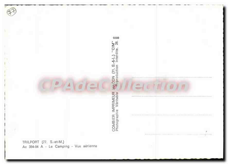 CPSM Trilport (S et M) Le Camping Vue aerienne — Back