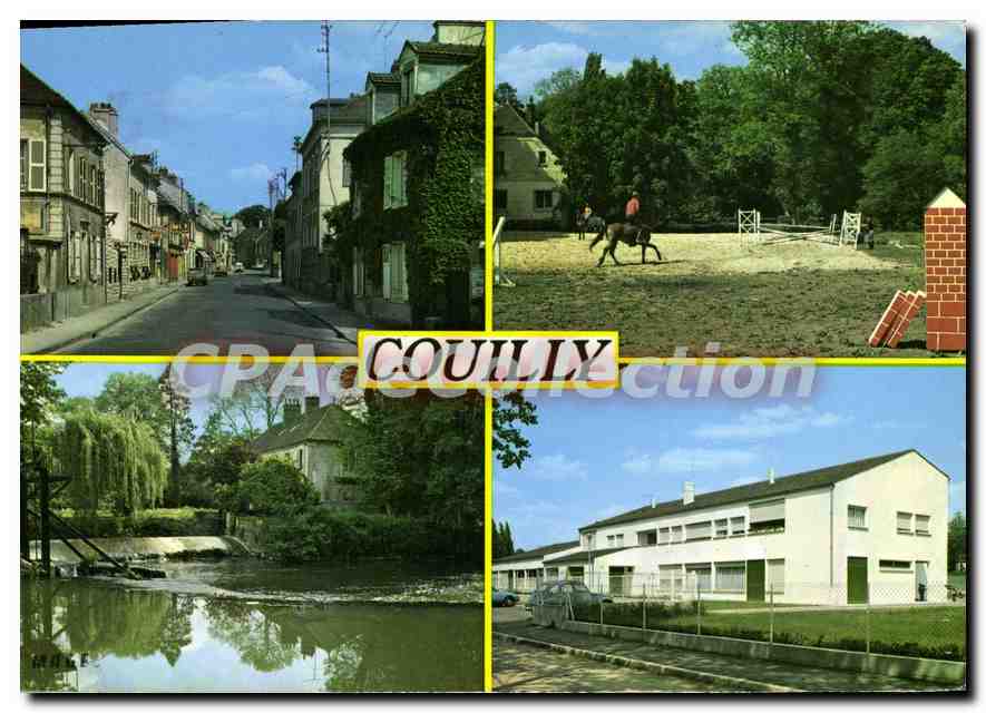 CPSM Couilly (Seine et Marne) Rue Cyprien Borgnon Le Haras La Cascade Le Groupe Scolaire