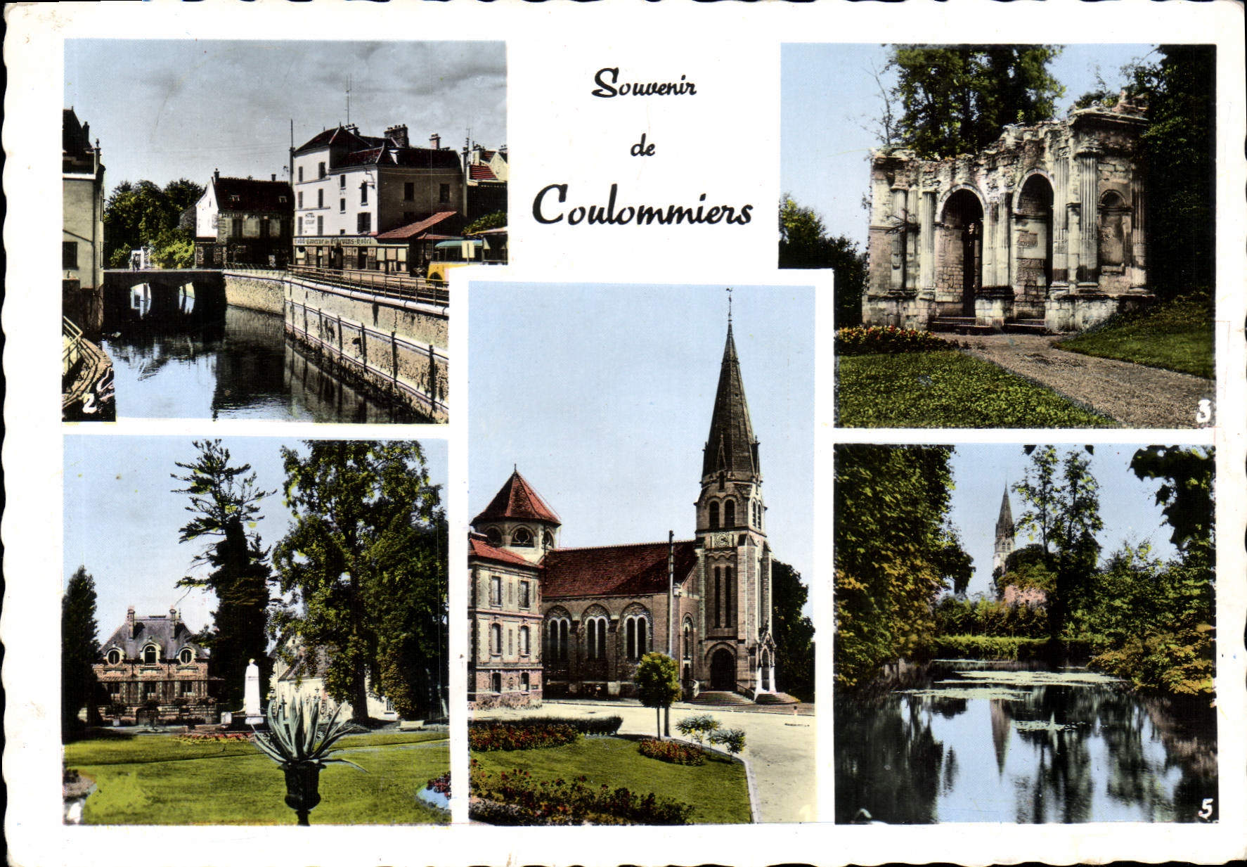 CPSM Coulommiers L'Eglise Le Pont de la Ville Les Capucins les Ruines Les Capucins Les Capucins la P
