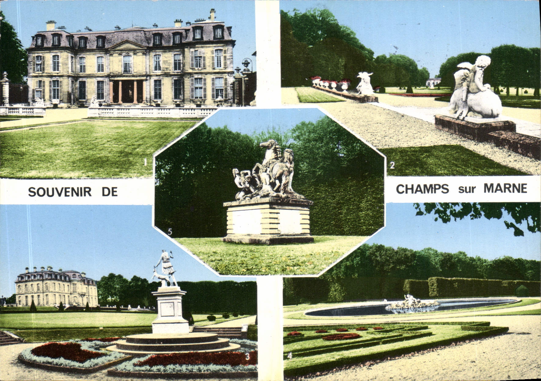 CPSM Souvenir de Champs sur Marne Vues du Parc