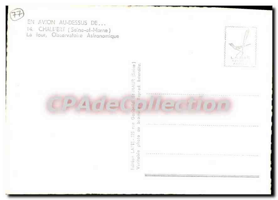 CPSM Chalibert (Seine et Marne) La tour Observatoire Astrinomique — Verso