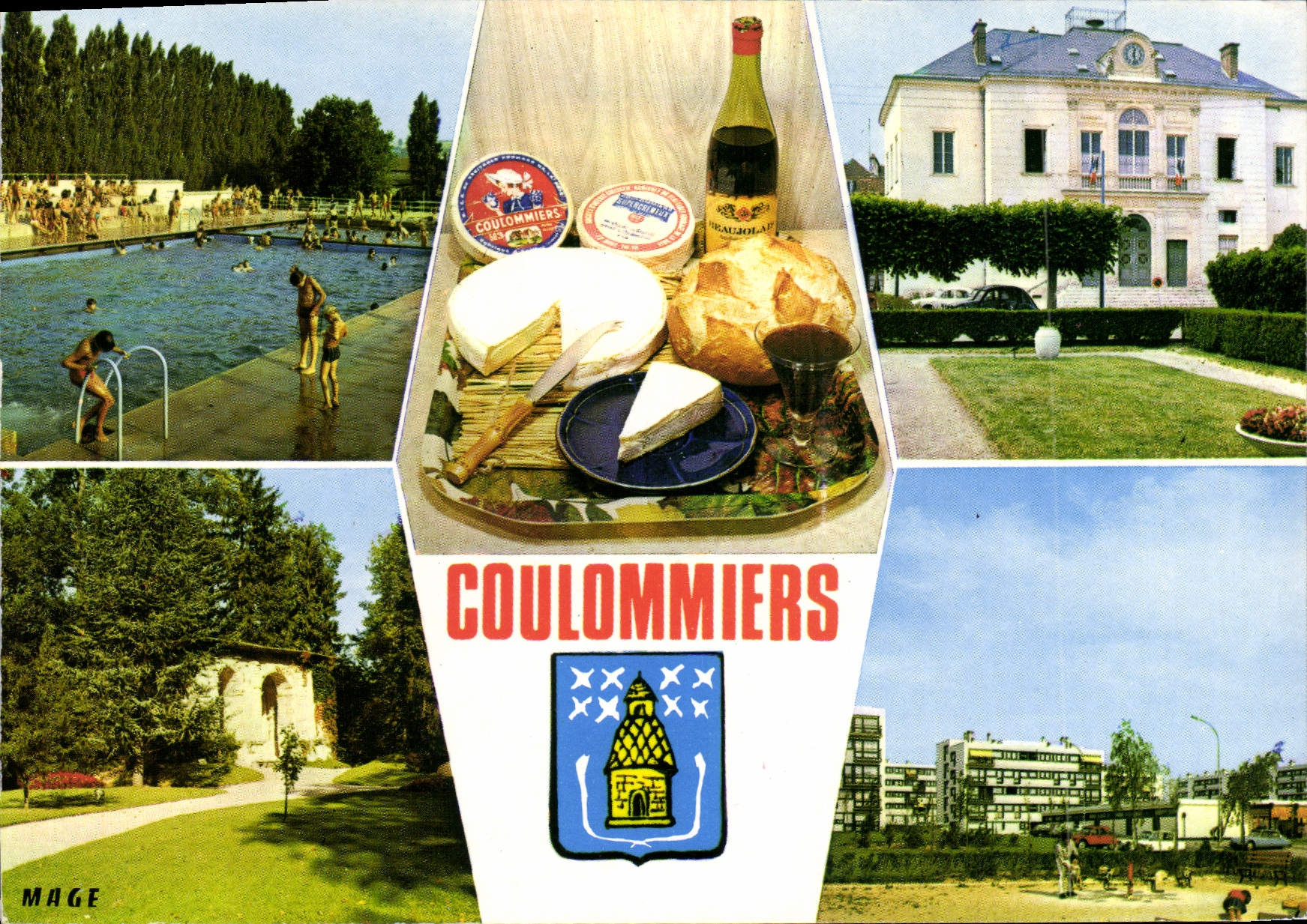 Coulommiers — Schwimmbad, Käse, Rathaus und Park — Verlag MAGE, n° 14