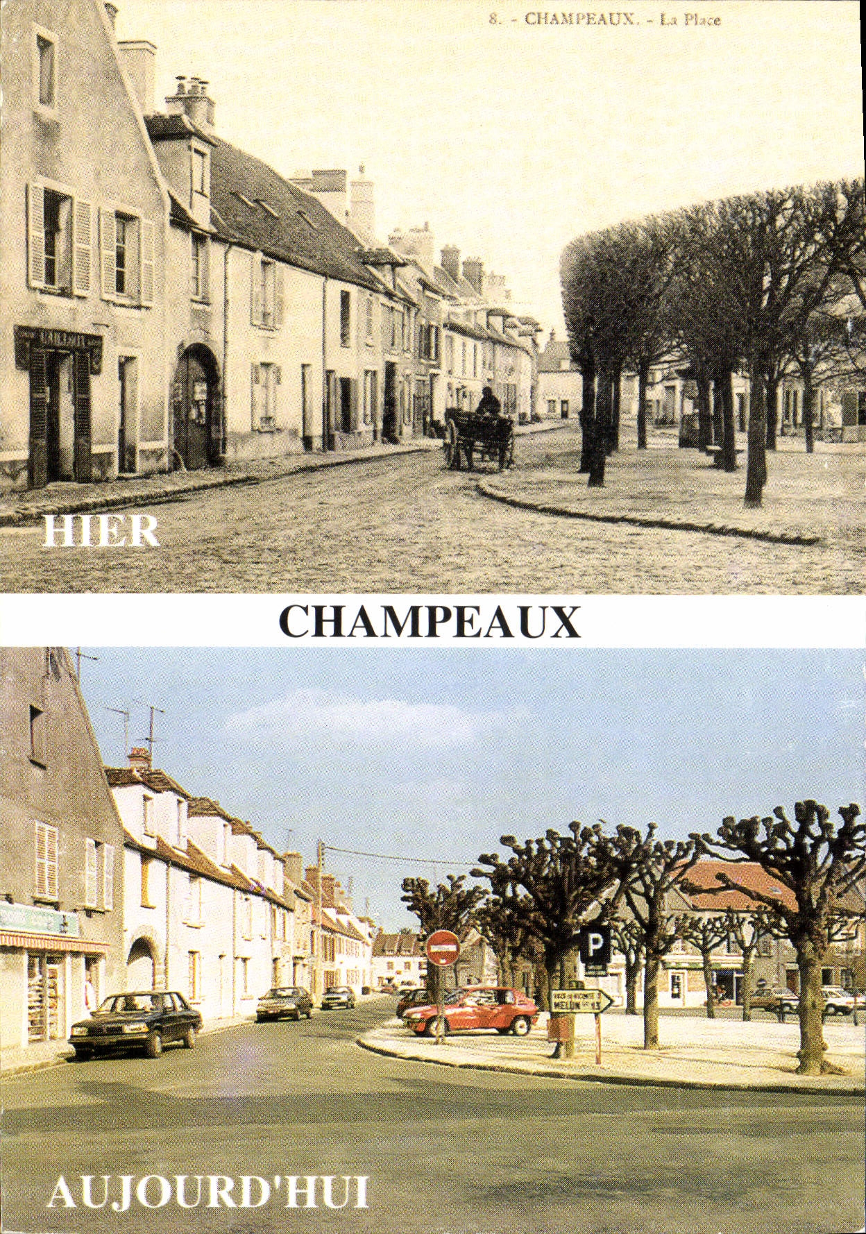 Champeaux - La Place — comparaison historique — éditeur inconnu, n° 8 - Voorkant