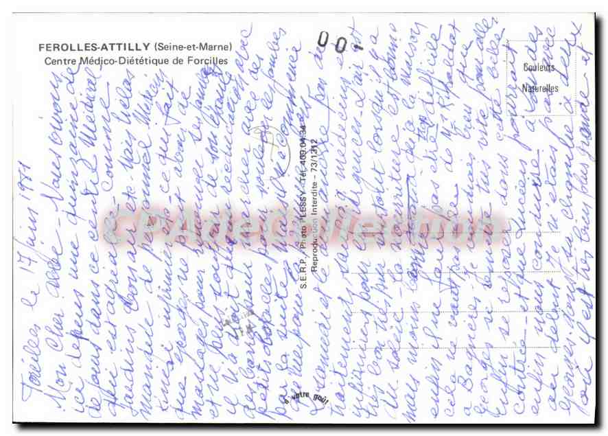 Ferolles-Attilly — Centre Médico-Diététique de Forcilles — éditeur CPAdeCollection — Verso