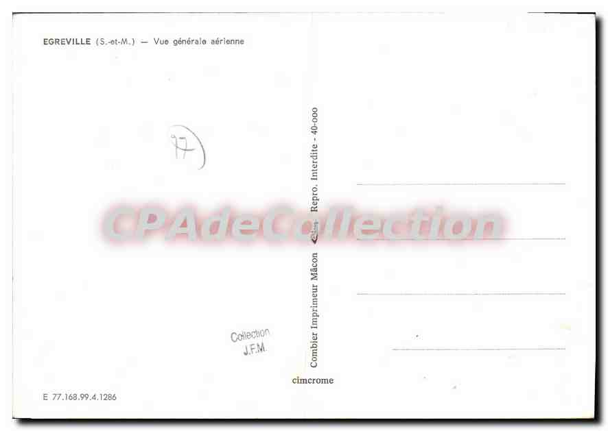 Egreville (S.-et-M.) — General Aerial View — Cimy — Back