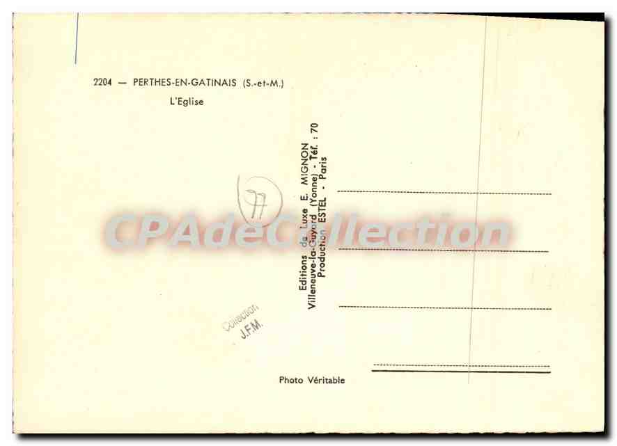 CPSM Perthes en Gatinas (S et M) L'Eglise — Rückseite