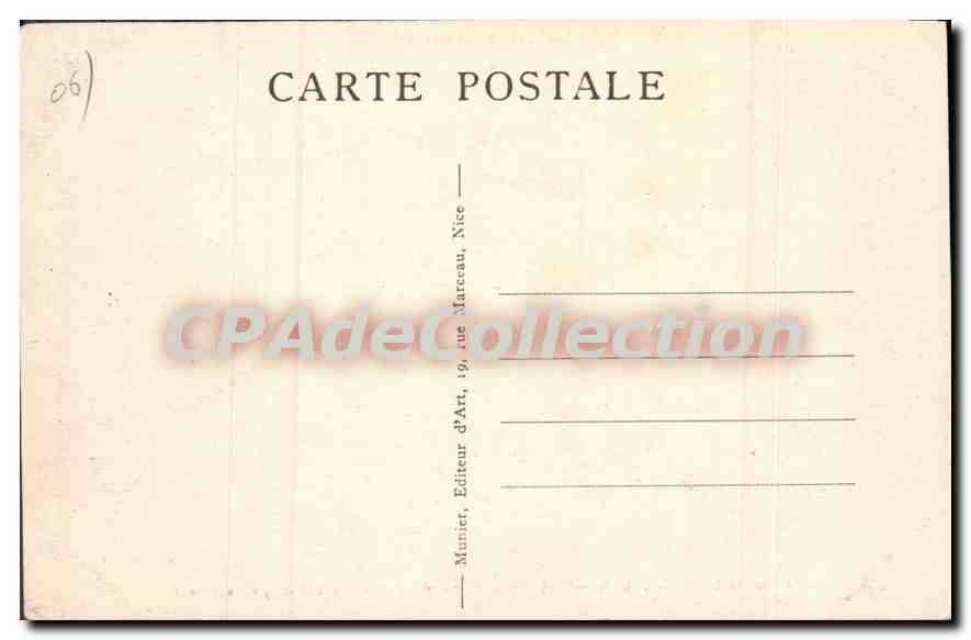 Les lacets du col de Braus (alt. 999 m), versant est — Route de Nice en Italie — Éditeur Muniet, Nice — Verso